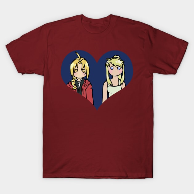 Ed and Winry - shipping dolls T-Shirt by RainytaleStudio